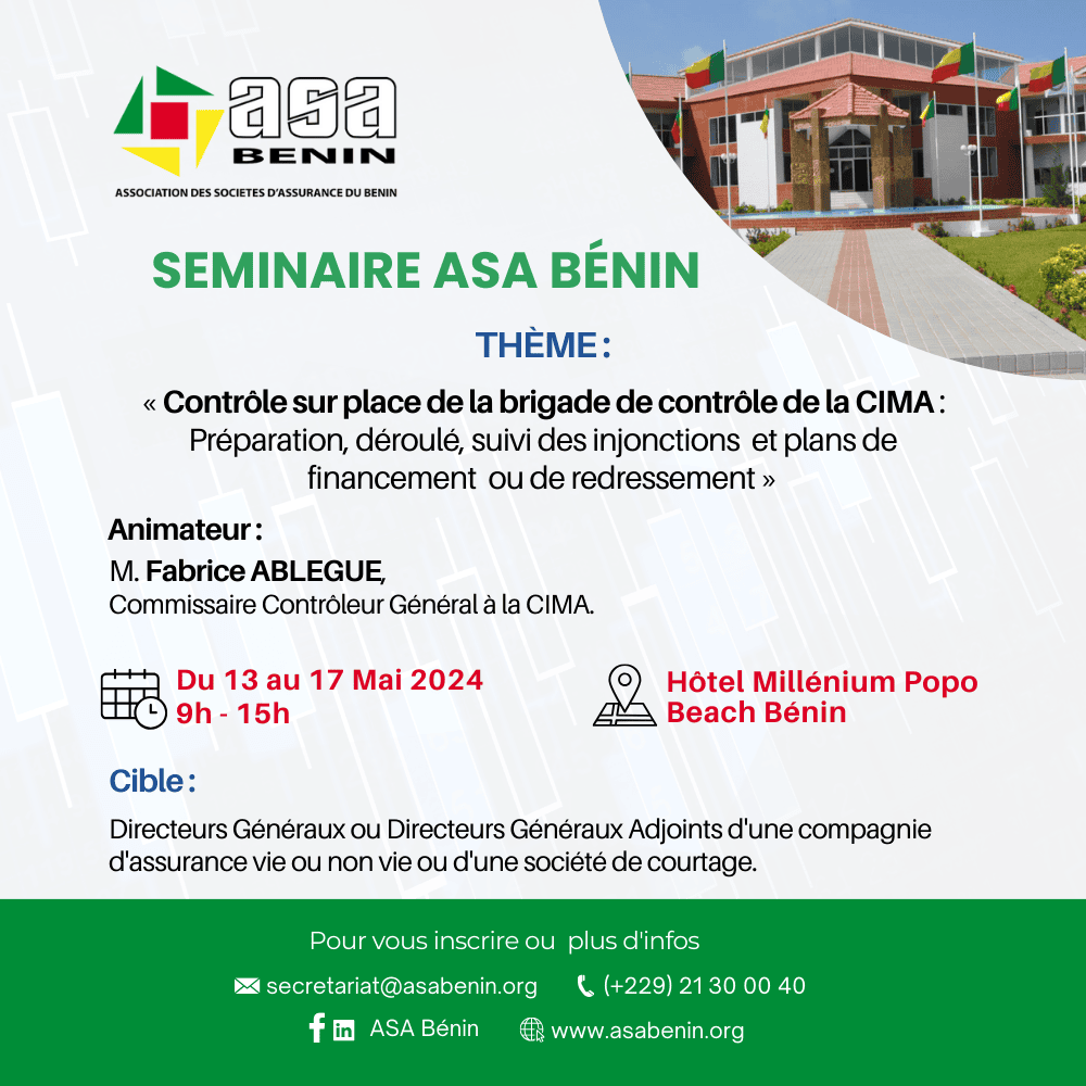 Séminaire ASA Bénin du 13 au 17 Mai 2024
